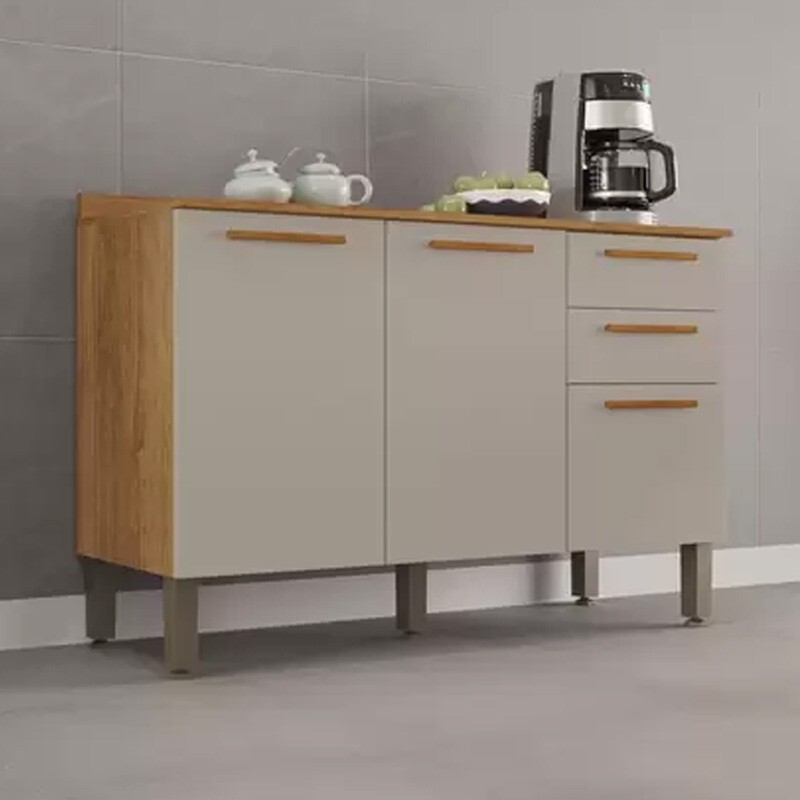 Balcão para Cozinha New Valência larg. 1.20m Cinamomo/Off White - Sallêto