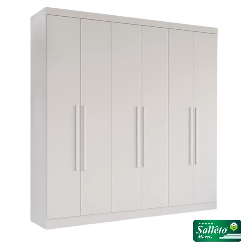 Roupeiro Recife Branco 6 Portas Larg. 1.80m - Sallêto