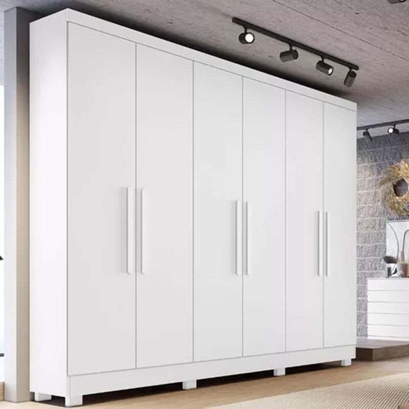 Guarda-roupa Casal Sergipe Branco 6 Portas C/ Pés 100% MDF Larg. 1.80m - Bianchi