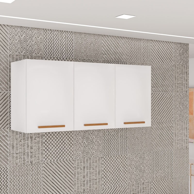 Aéreo Triplo New Valência Branco/Cinamomo Larg. 1.20m - Sallêto