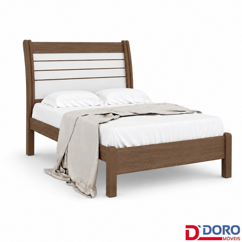 Cama Casal Esmeralda Plus Larg. 1.50m Castanho/Off - D Doro